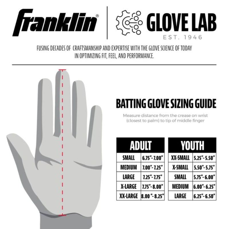 Batting Gloves Franklin 2nd Skinz Drip Youth Black/Gold
