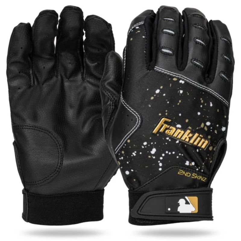 Batting Gloves Franklin 2nd Skinz Drip Youth Black/Gold