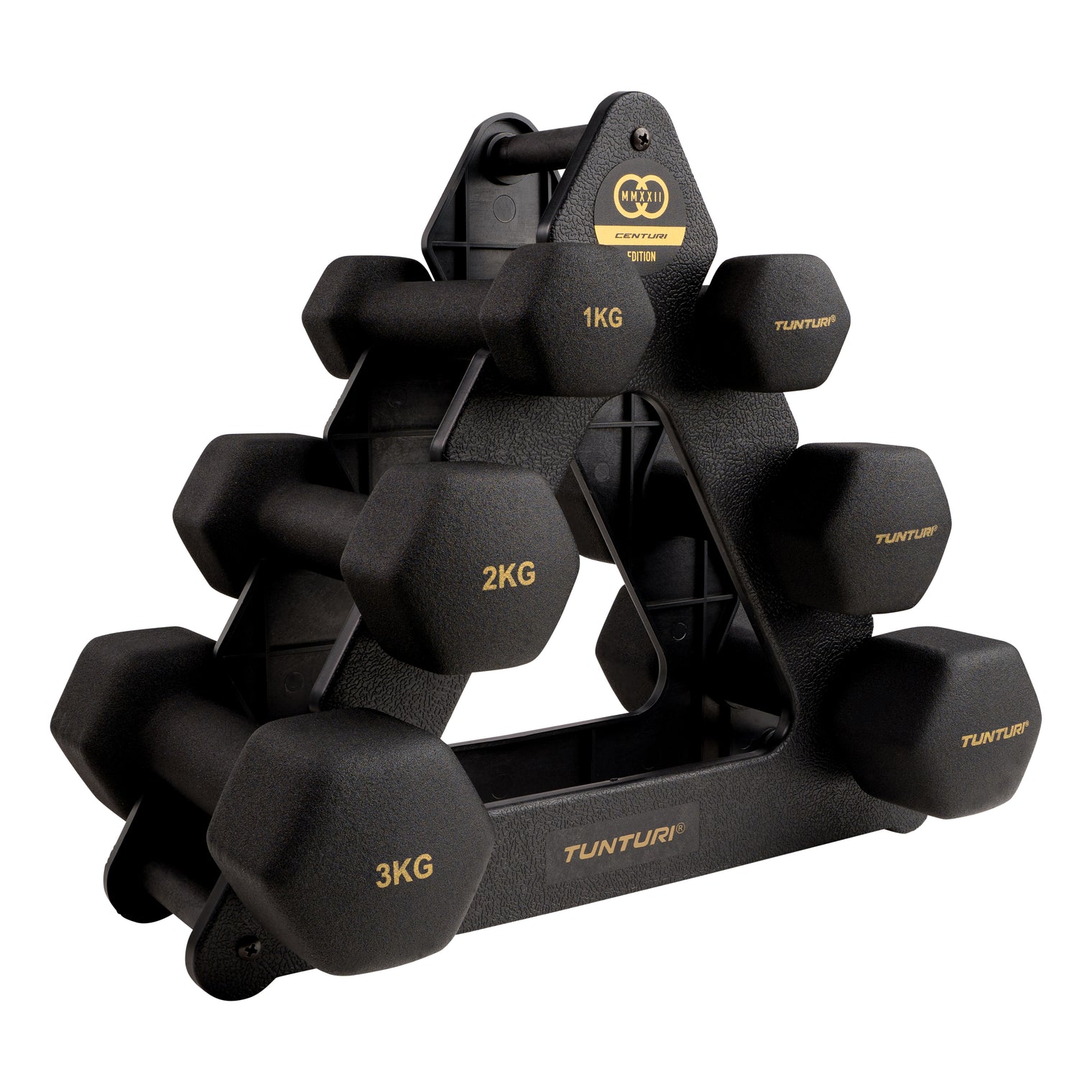 Tunturi Centuri Neopreen Dumbellset 3Prs+Stand
