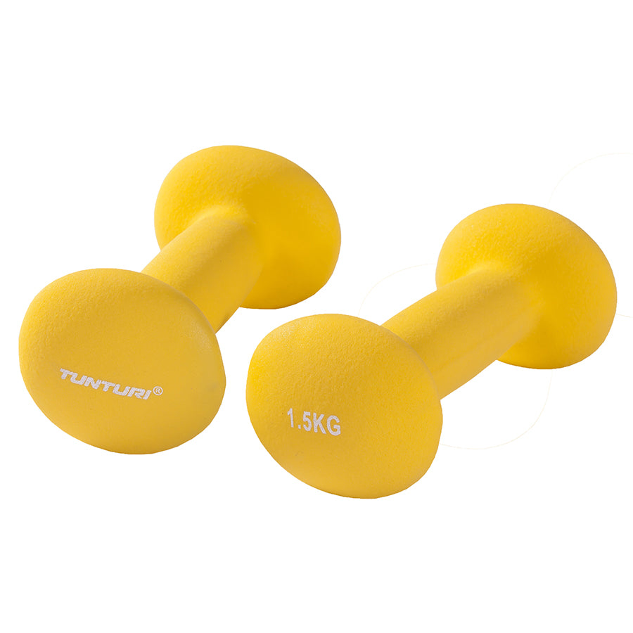 Tunturi Neopreen Dumbbells 1,5kg, Yellow, Pair