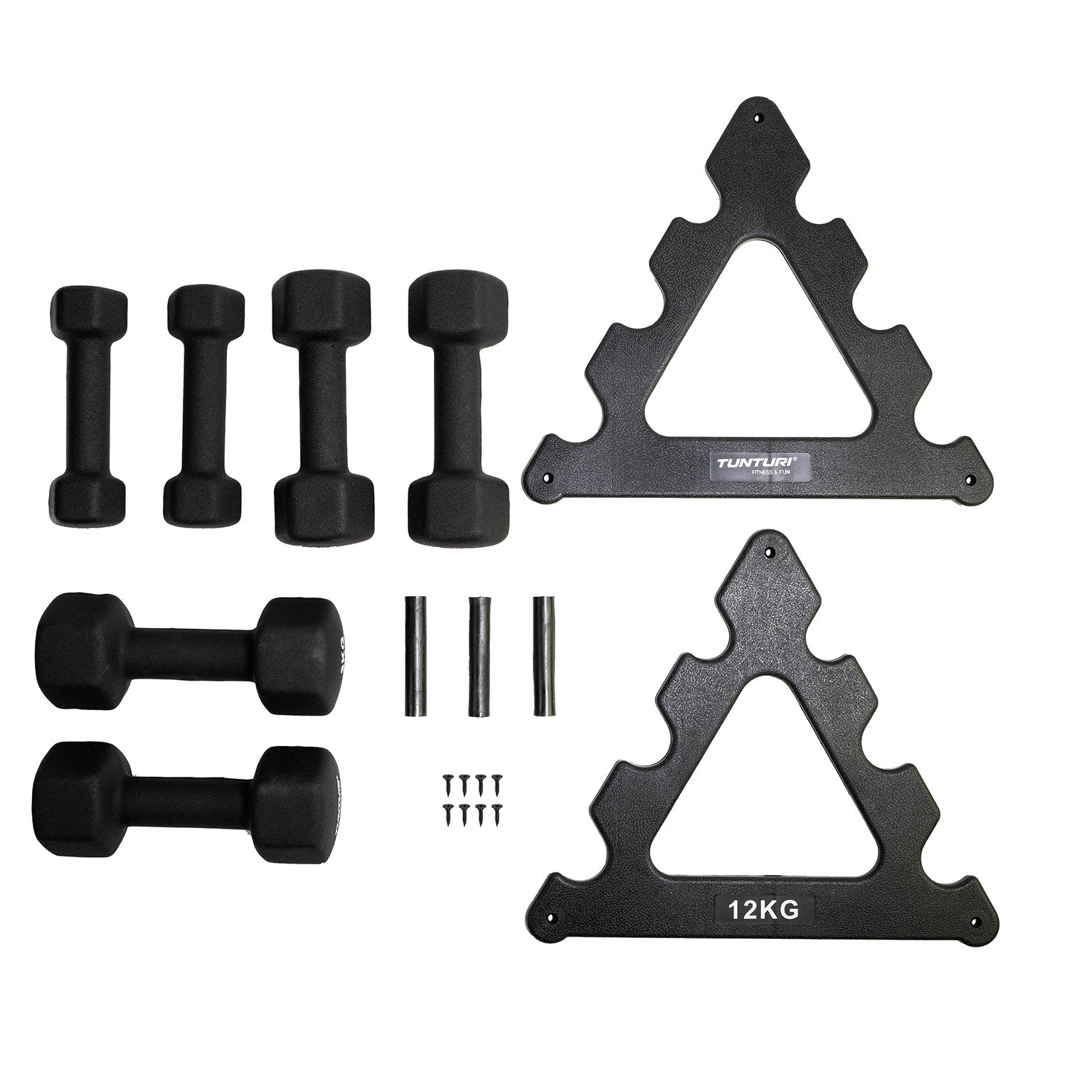 Tunturi Neoprene Dumbellset 3Prs+Stand