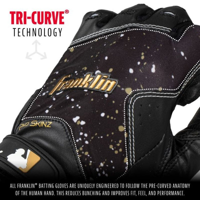 Batting Gloves Franklin 2nd Skinz Drip Youth Black/Gold
