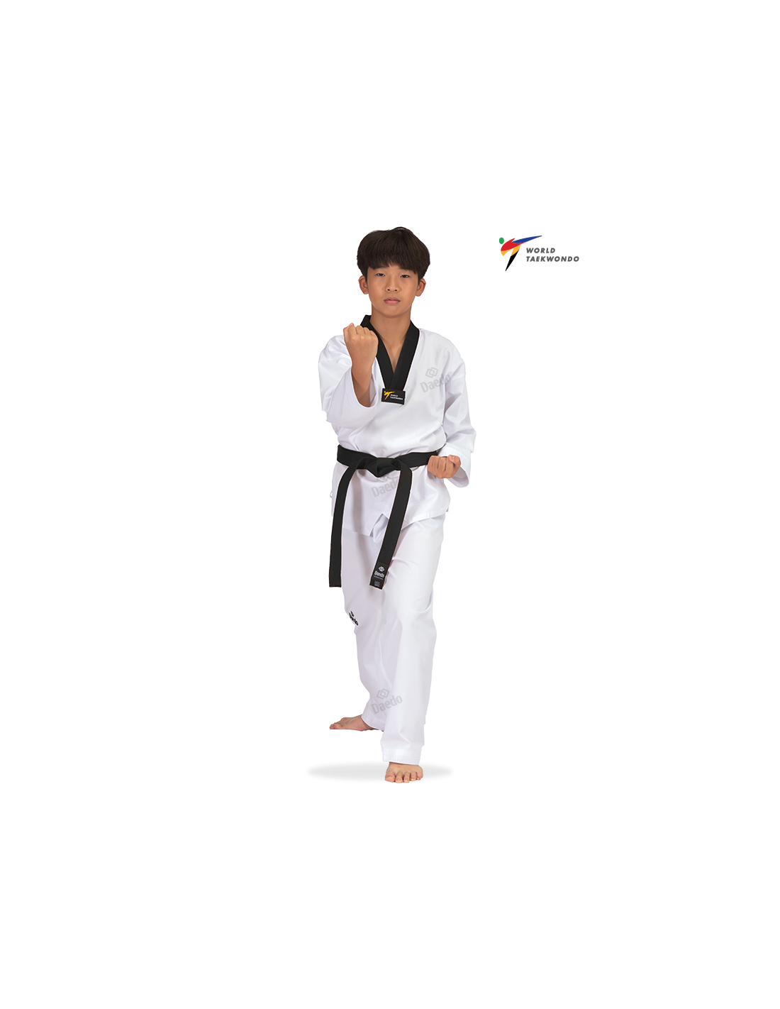 Daedo basic dobok zwarte revers
