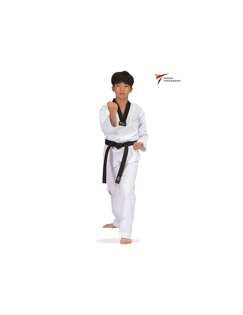 Daedo basic dobok zwarte revers