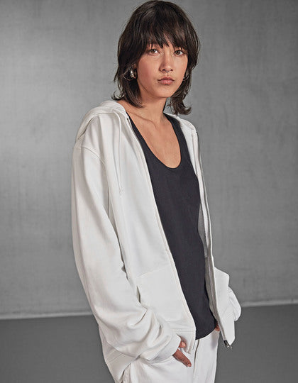 Hoodie met rits B&C basic model vrouw