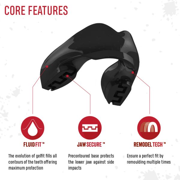 Safejawz Mouth guard for braces Senior Black met opbergbox