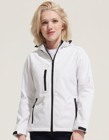 Softshell met vaste kap model vrouw