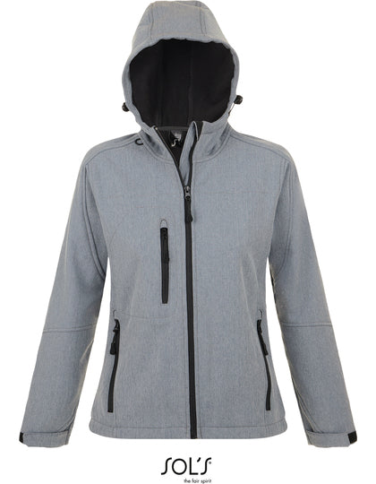 Softshell met vaste kap model vrouw