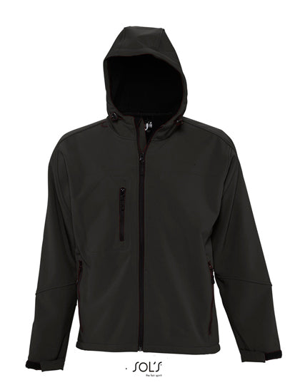 Softshell met vaste kap model man
