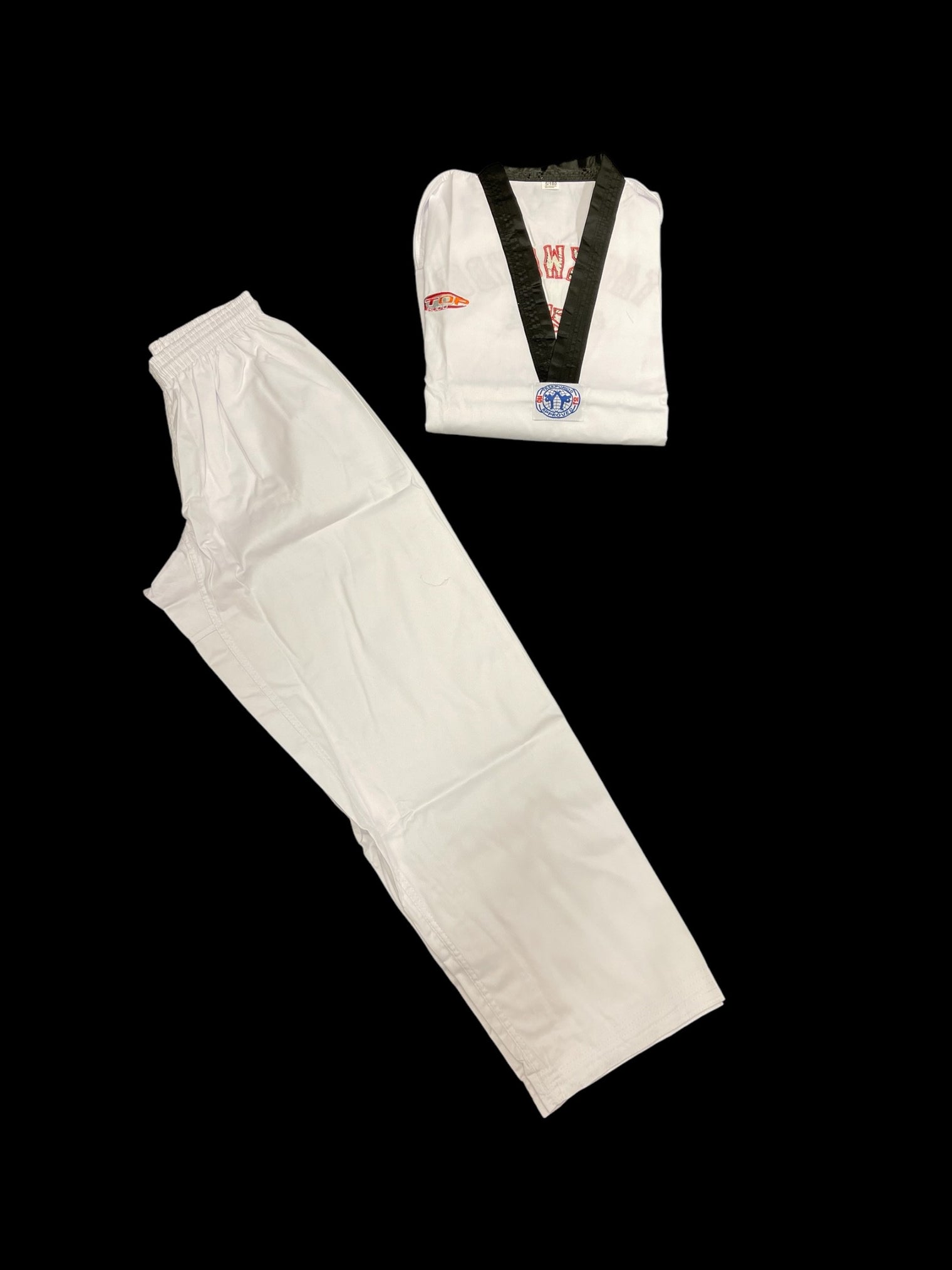 Top Budo dobok zwarte revers