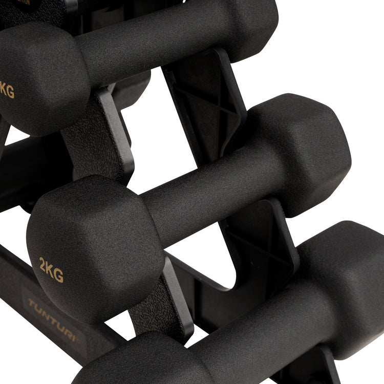 Tunturi Centuri Neopreen Dumbellset 3Prs+Stand