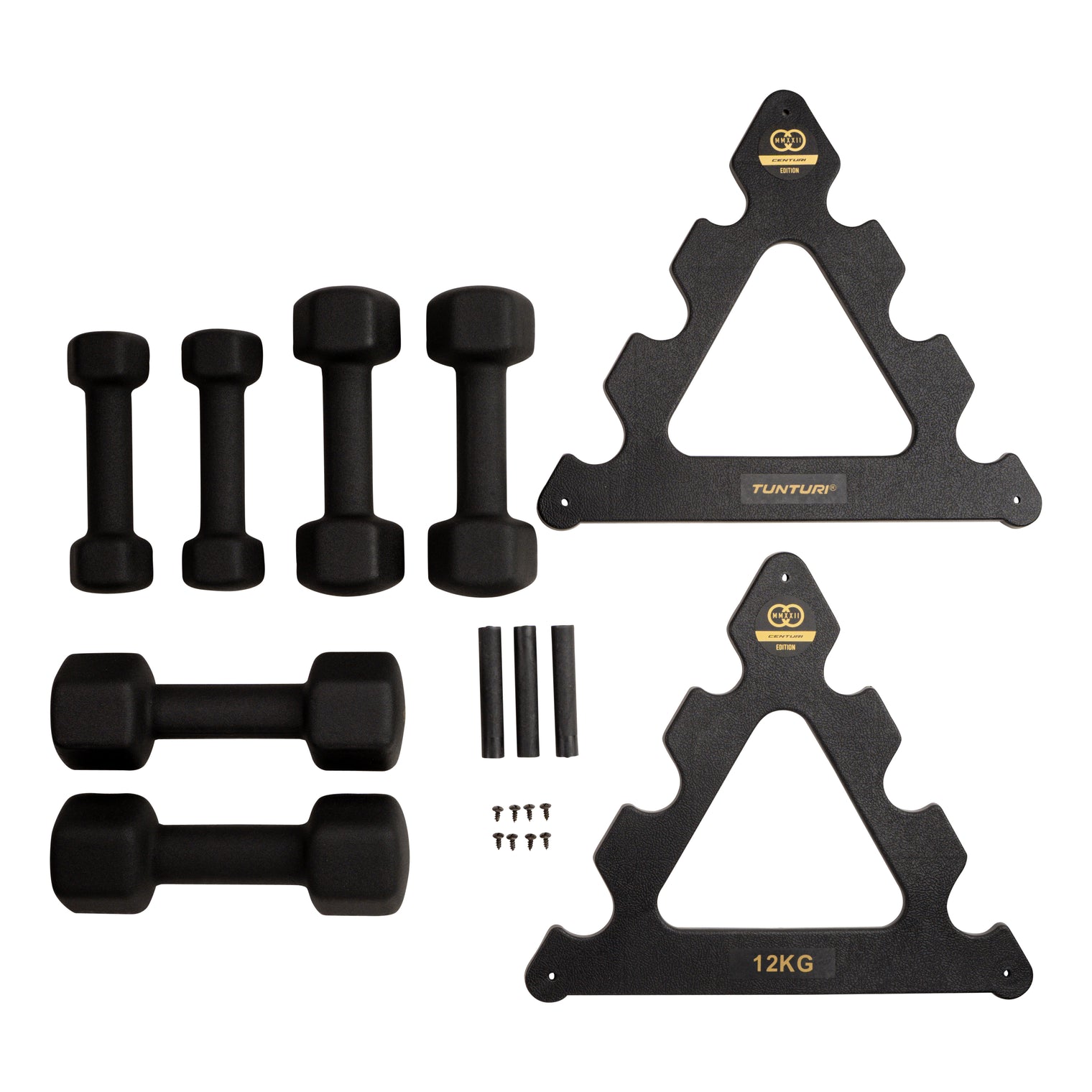 Tunturi Centuri Neopreen Dumbellset 3Prs+Stand