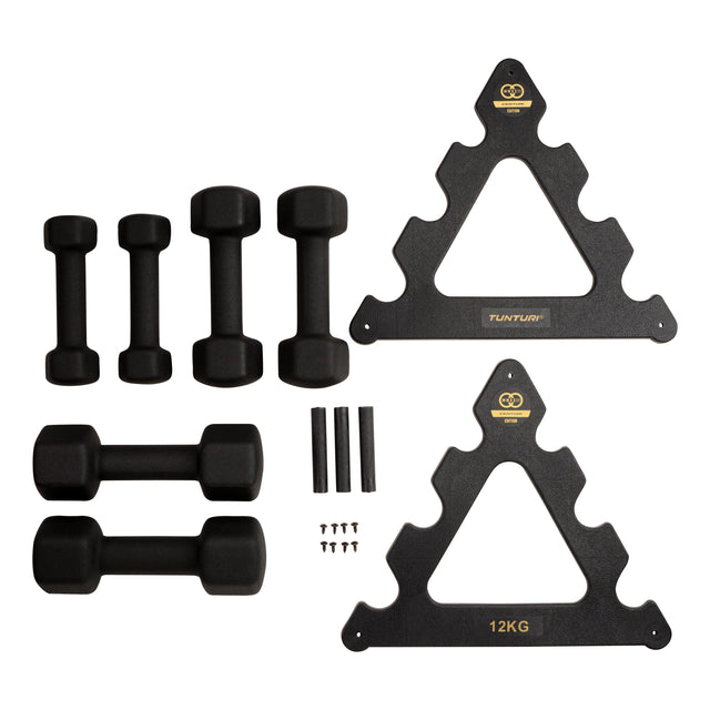 Tunturi Centuri Neopreen Dumbellset 3Prs+Stand