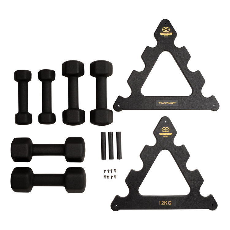 Tunturi Centuri Neopreen Dumbellset 3Prs+Stand