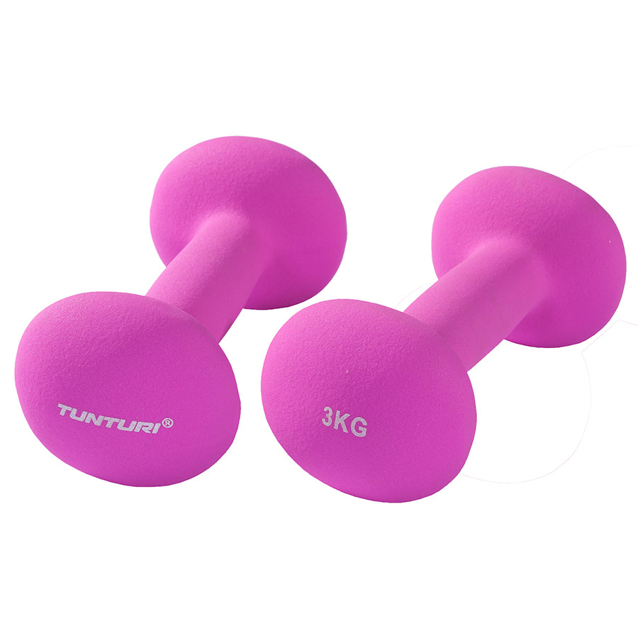 Tunturi Neopreen Dumbbells 3,0kg, Purple, Pair