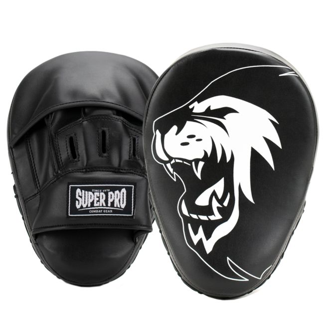 Super Pro Combat Gear Handpads Curved PU Zwart/Wit